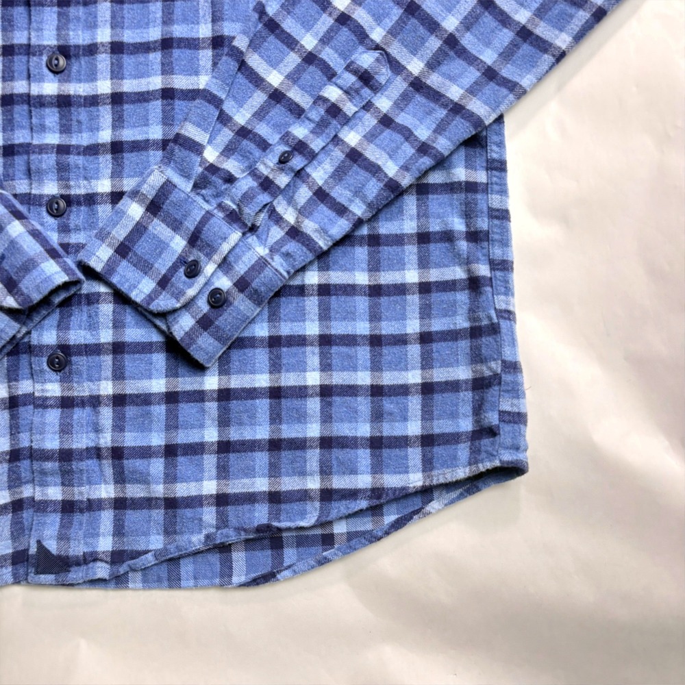 UNTUCKit Caylise Slim Fit Flannel Shirt Mens Large Blue Plaid Cotton 40345 - Picture 9 of 11
